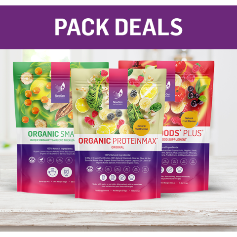 1 x Organic ProteinMax Original, 1 x Superfoods Plus and 1 x Organic Smartea - Normal SPR £123.97